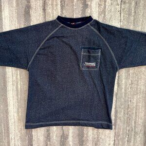 SOUTHPOLE Short Sleeve Pullover XXL Blue Denim Vintage 3D Raw Fit Series